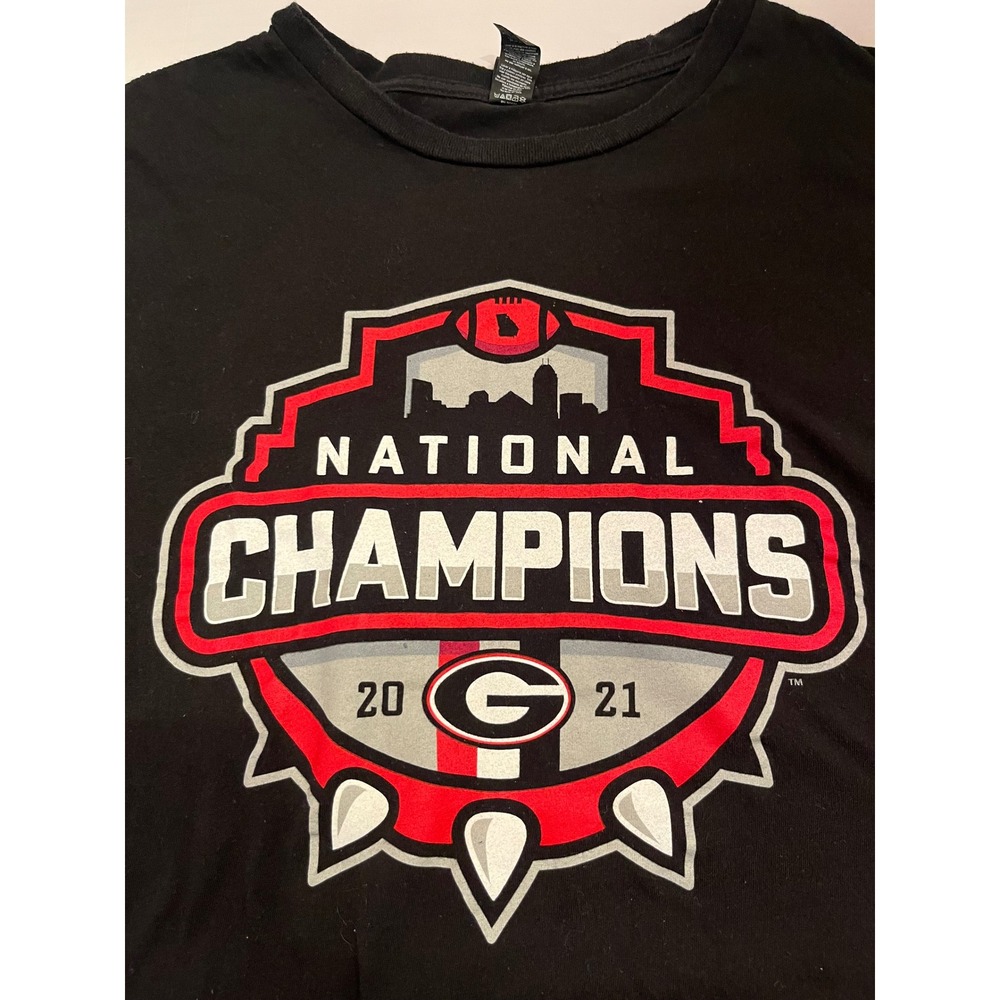 District Georgia Bulldogs 2021 National Champions T-Shirt Mens XL Black UGA Tee